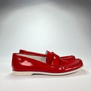 Wannabe Patrick Cox Red Patent Leather Slip-On Casual Loafer Shoes Women Size 40